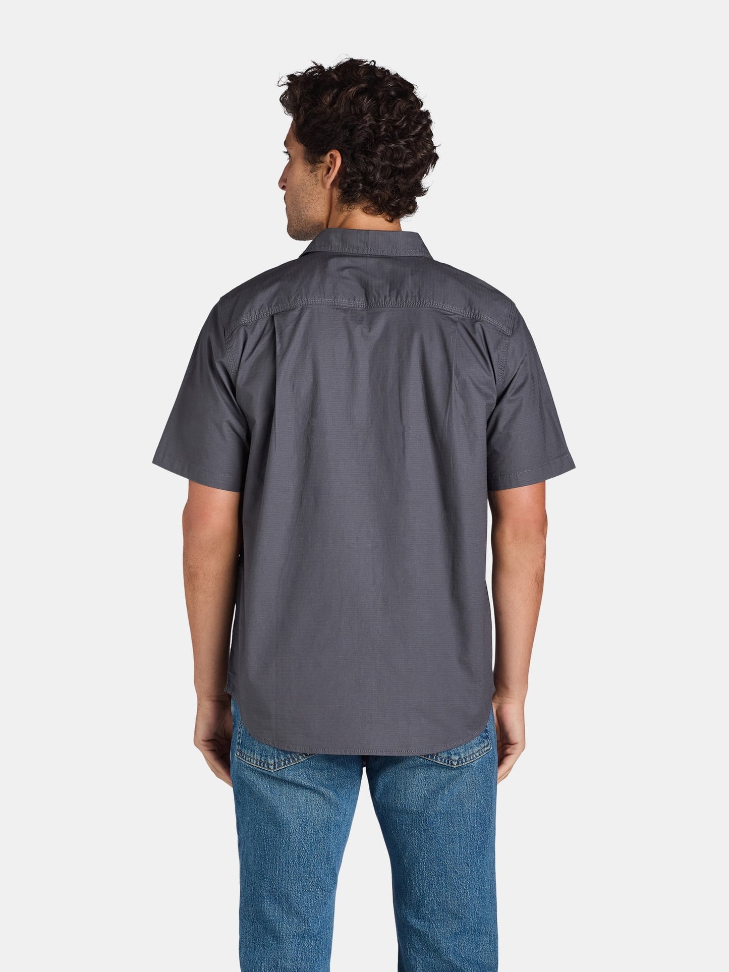 Men's Button Up Short-sleeve Work Shirt, Sizes S-5XL