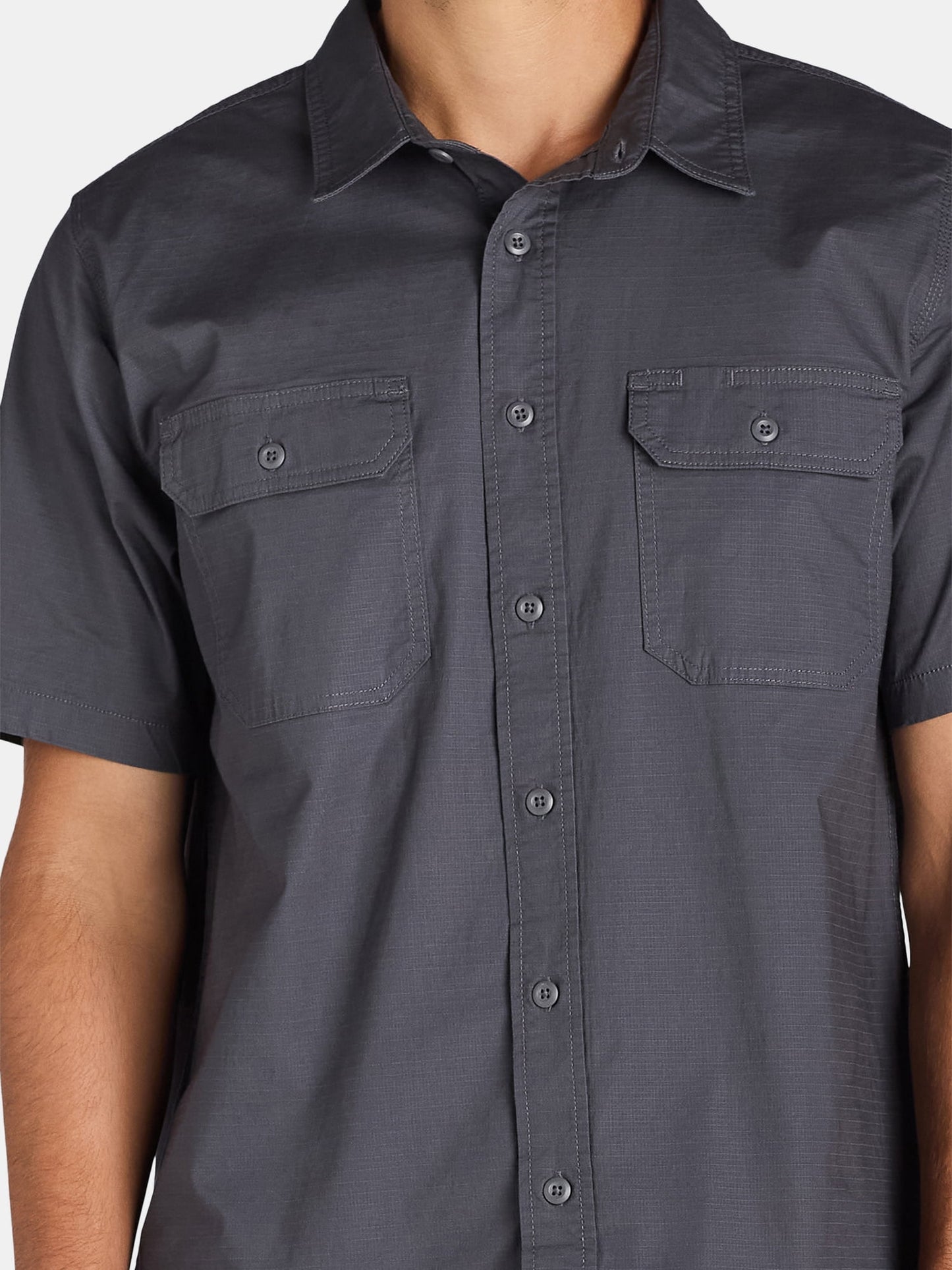 Men's Button Up Short-sleeve Work Shirt, Sizes S-5XL