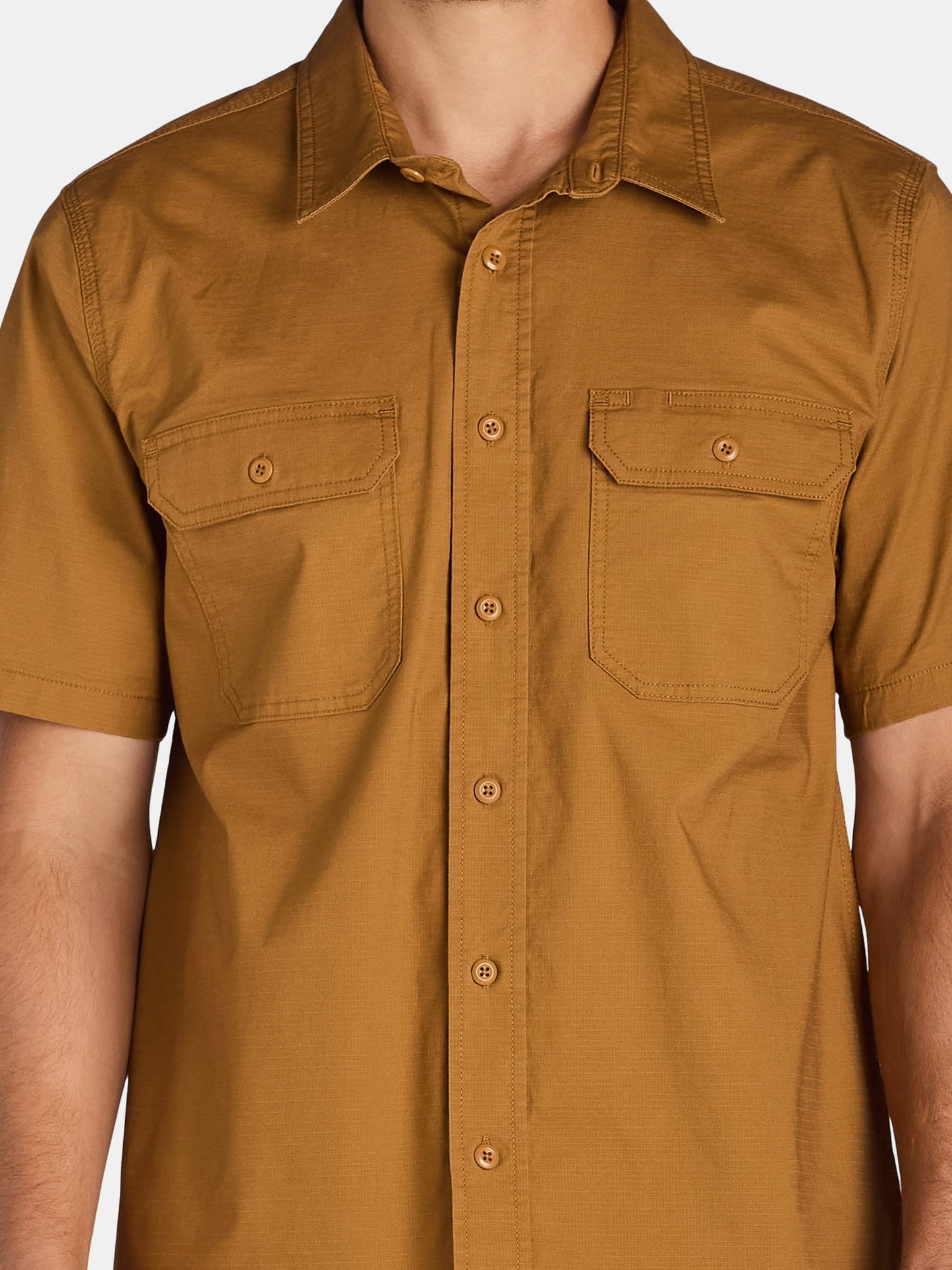 Men's Button Up Short-sleeve Work Shirt, Sizes S-5XL